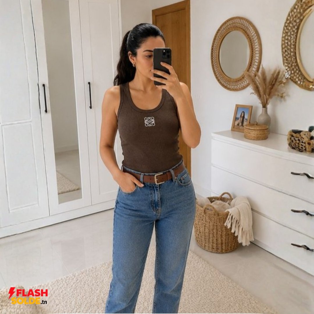 débardeur femme côtelé brodé débardeur femme côtelé brodé