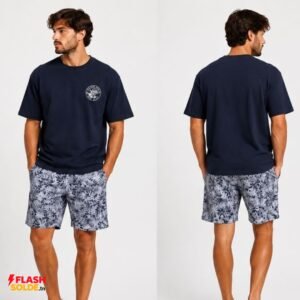Home Pyjama Court Homme Été – Ensemble T-shirt & Short