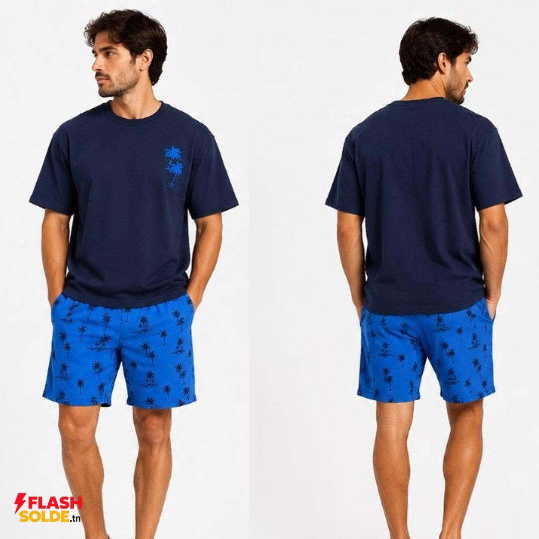Pyjama Court Homme Été – Ensemble T-shirt & Short Pyjama Court Homme Été – Ensemble T-shirt & Short