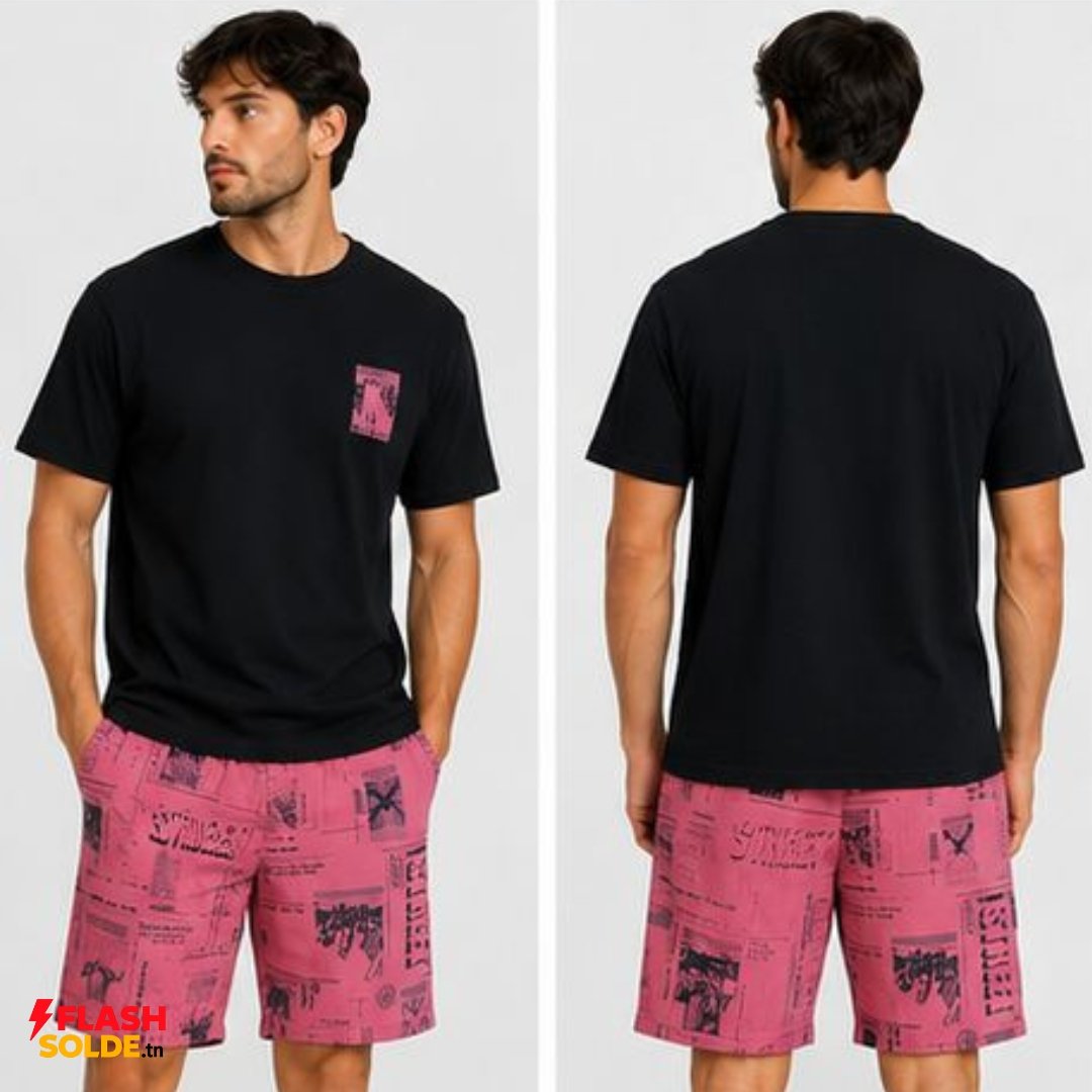 Pyjama Court Homme Été – Ensemble T-shirt & Short Pyjama Court Homme Été – Ensemble T-shirt & Short