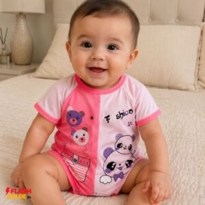Home barboteuse bébé fille panda rose – 3 mois