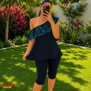 Home Maillot de Bain Burkini Femme 2 Pièces à Volant