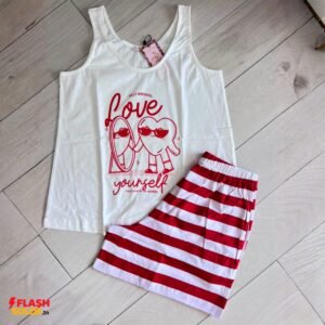 pyjama femme débardeur & pantalon rayé – love yourself